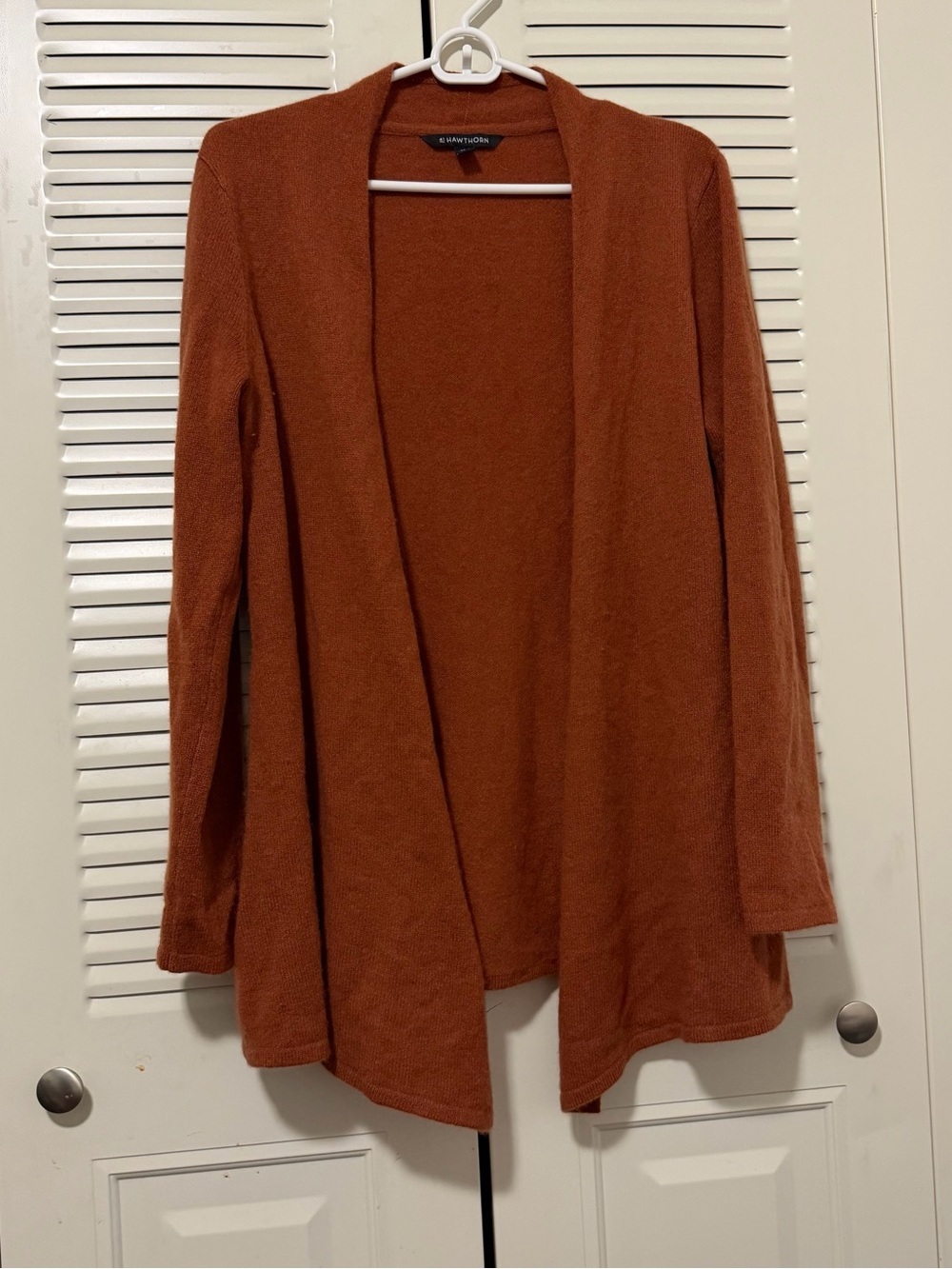 41 Hawthorn Cashmere Open-Front Cardigan in Rust